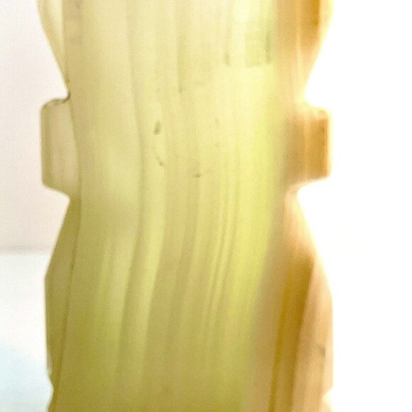 Vintage Hand Carved Onyx TIKI Aztec Mayan God Handmade Lucid Stone Bookend - Picture 13 of 15